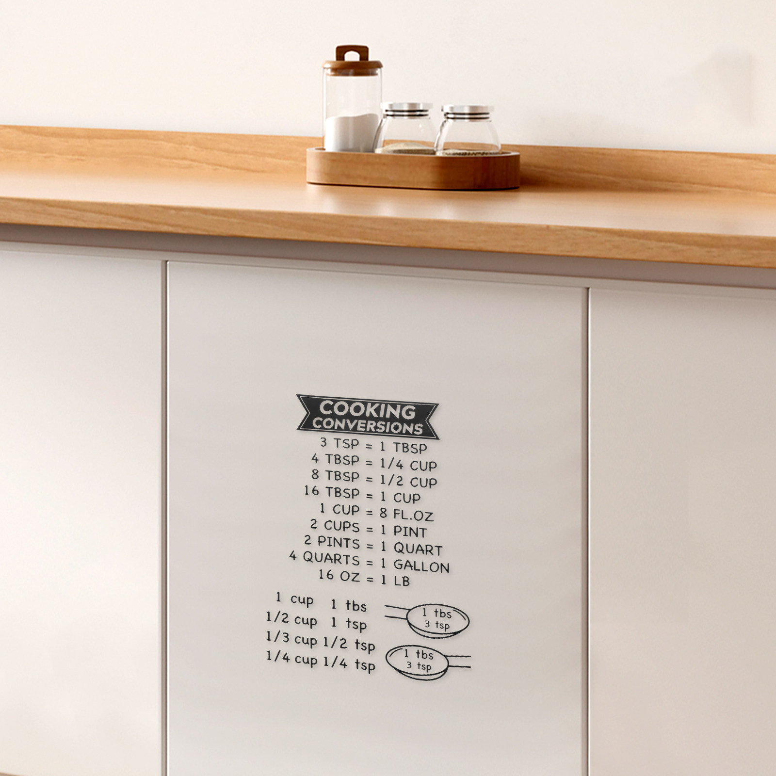 Kitchen Baking Conversion Chart - 2Pcs Kitchen Measurement Conversion Chart Accurate