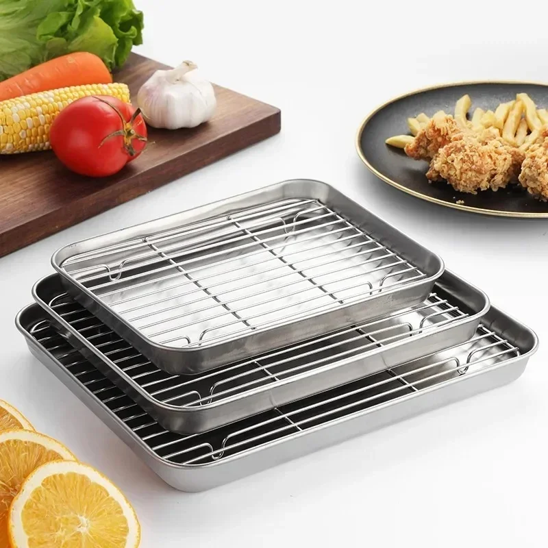 Kitchen Baking Rack - Stainless Steel Baking Pan Tray with