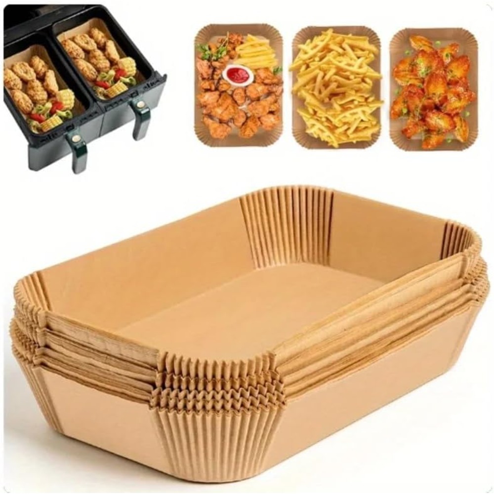Kitchen Baking Store - 50/100pcs Disposable Air Fryer Paper Rectangle