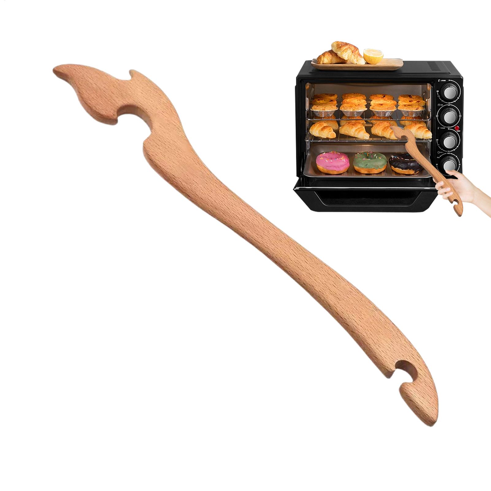 Kitchen Baking Rack - Wooden Long Handle Oven Rack Puller
