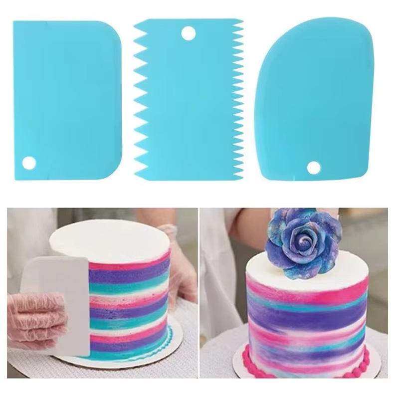 Fondant Smoother Set - 3PCS Cream Scraper Smoother Irregular Teeth