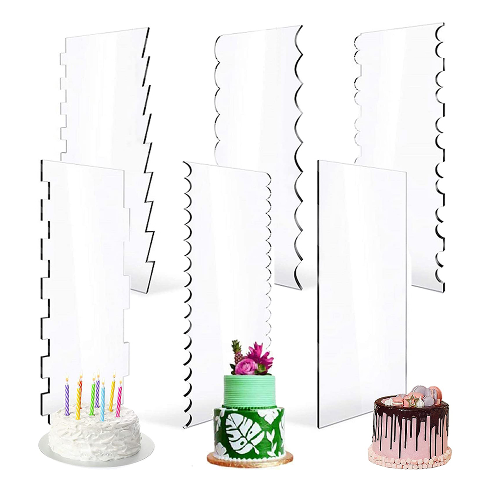 Fondant Smoother Set - 4/6 Pcs Acrylic Cake Decorating Comb