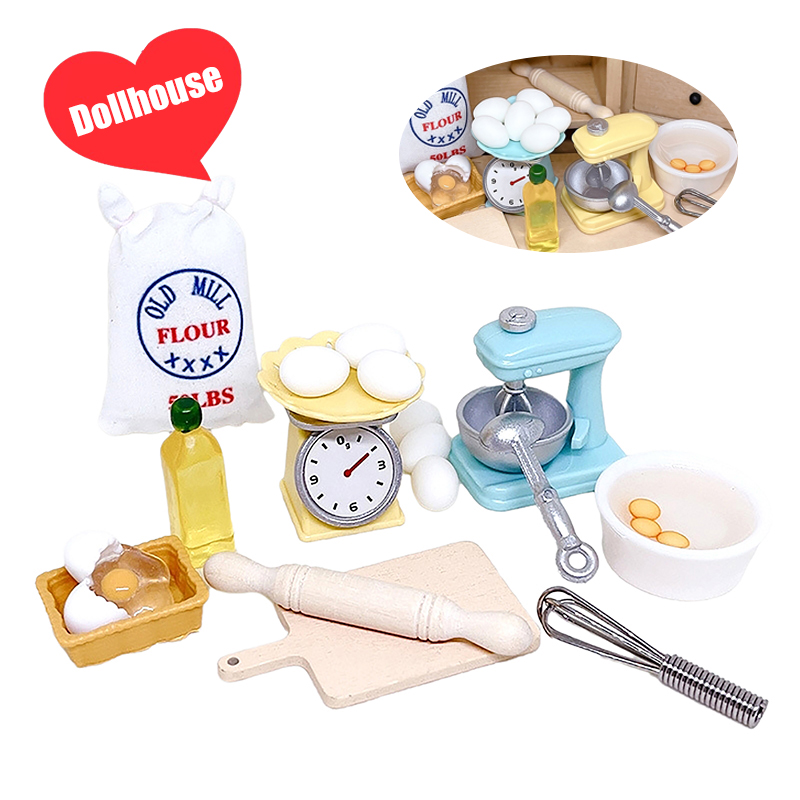 Miniature Baking Kitchen - 1Set 1:12 Dollhouse Miniature Flour Egg