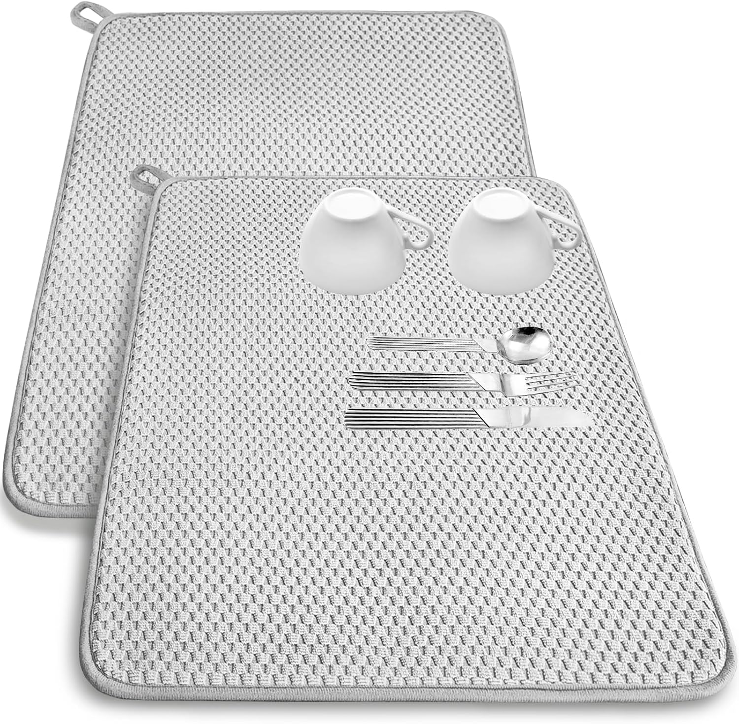 Kitchen Baking Rack - 2-Piece Microfiber Tableware Drying Pad, 24x17