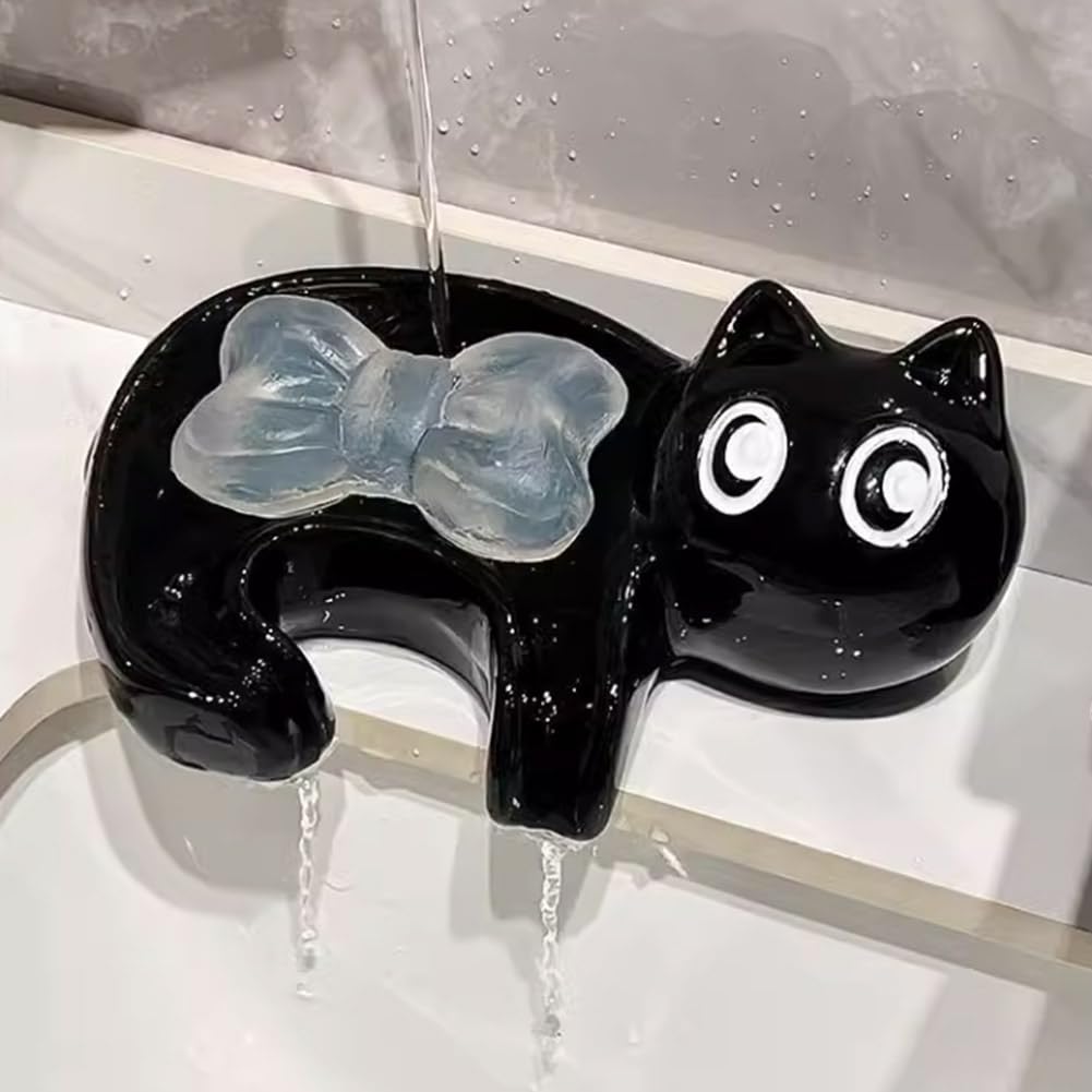 Kitchen Zo - Cute Ceramic Soap Dish Cat Soap