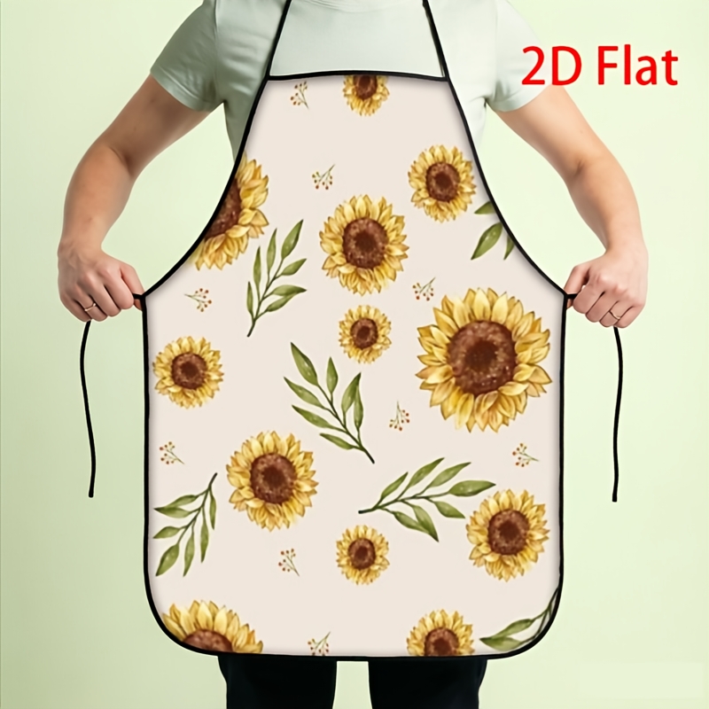 Kitchen Baking Background - 1pc 2D Printed Creative Apron Sunflower