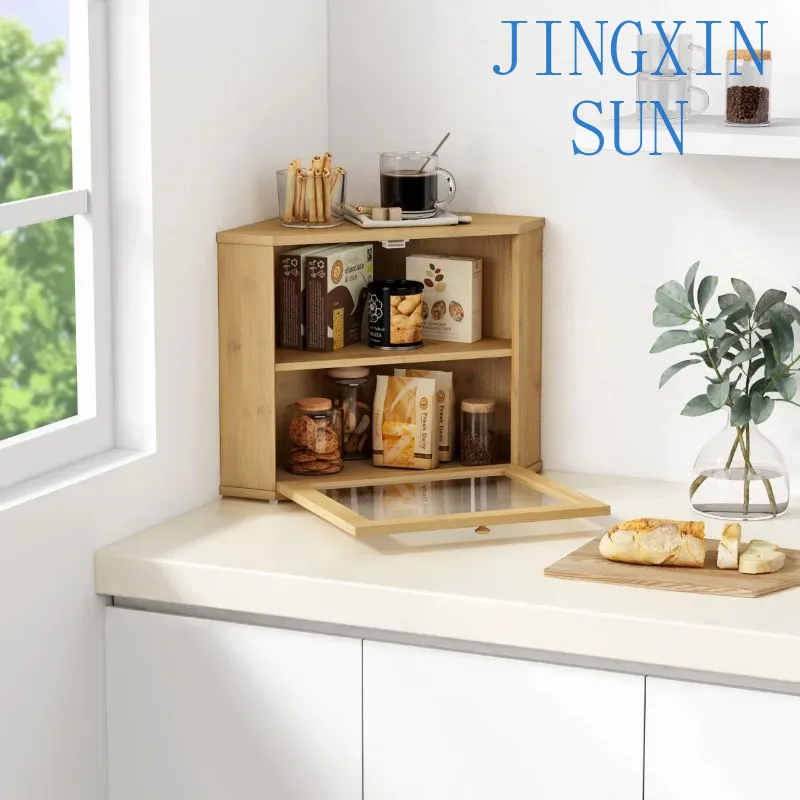 2 Tier Bamboo Corner Bread Box - Kitchen Baking Corner recension och pris