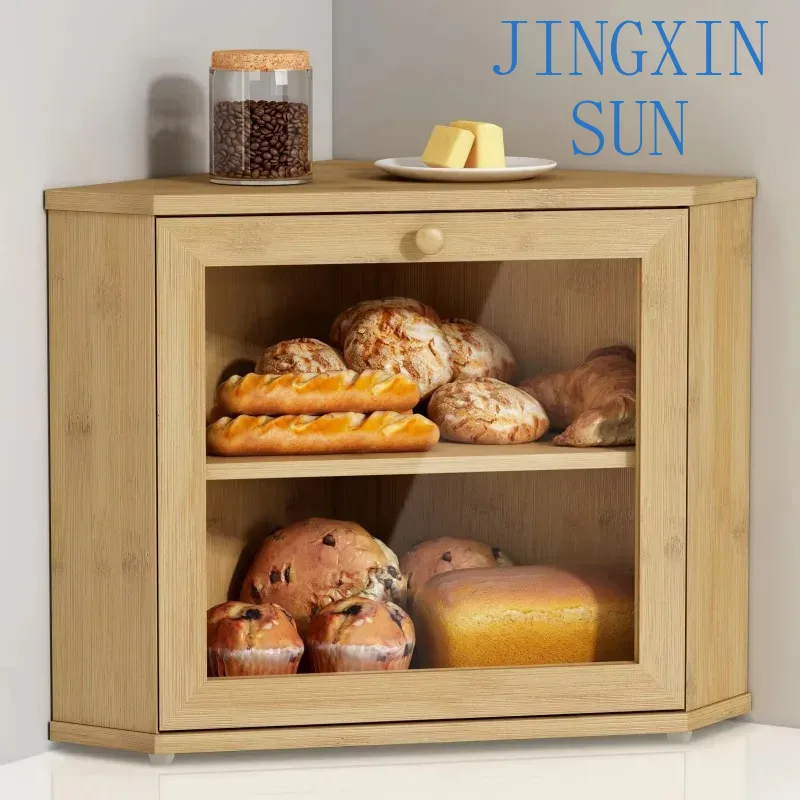 2 Tier Bamboo Corner Bread Box - Kitchen Baking Corner recension och pris