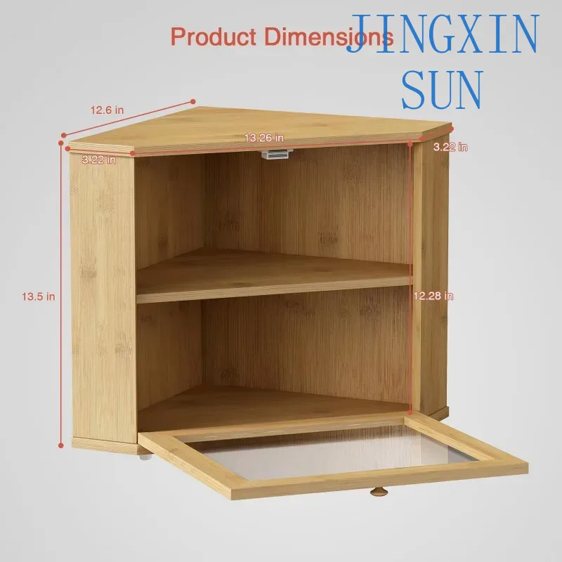 2 Tier Bamboo Corner Bread Box - Kitchen Baking Corner recension och pris