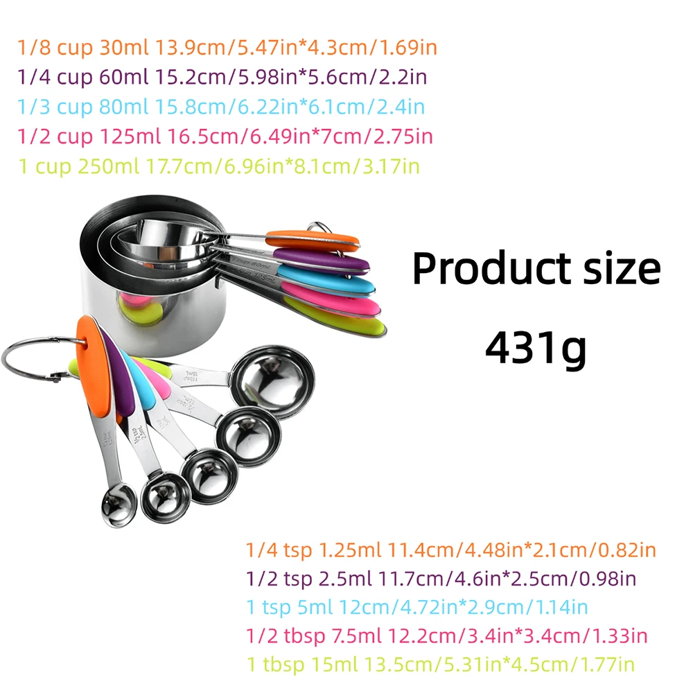 5/10Pcs Stainless Steel Measur - Kitchen Baking Store recension och pris