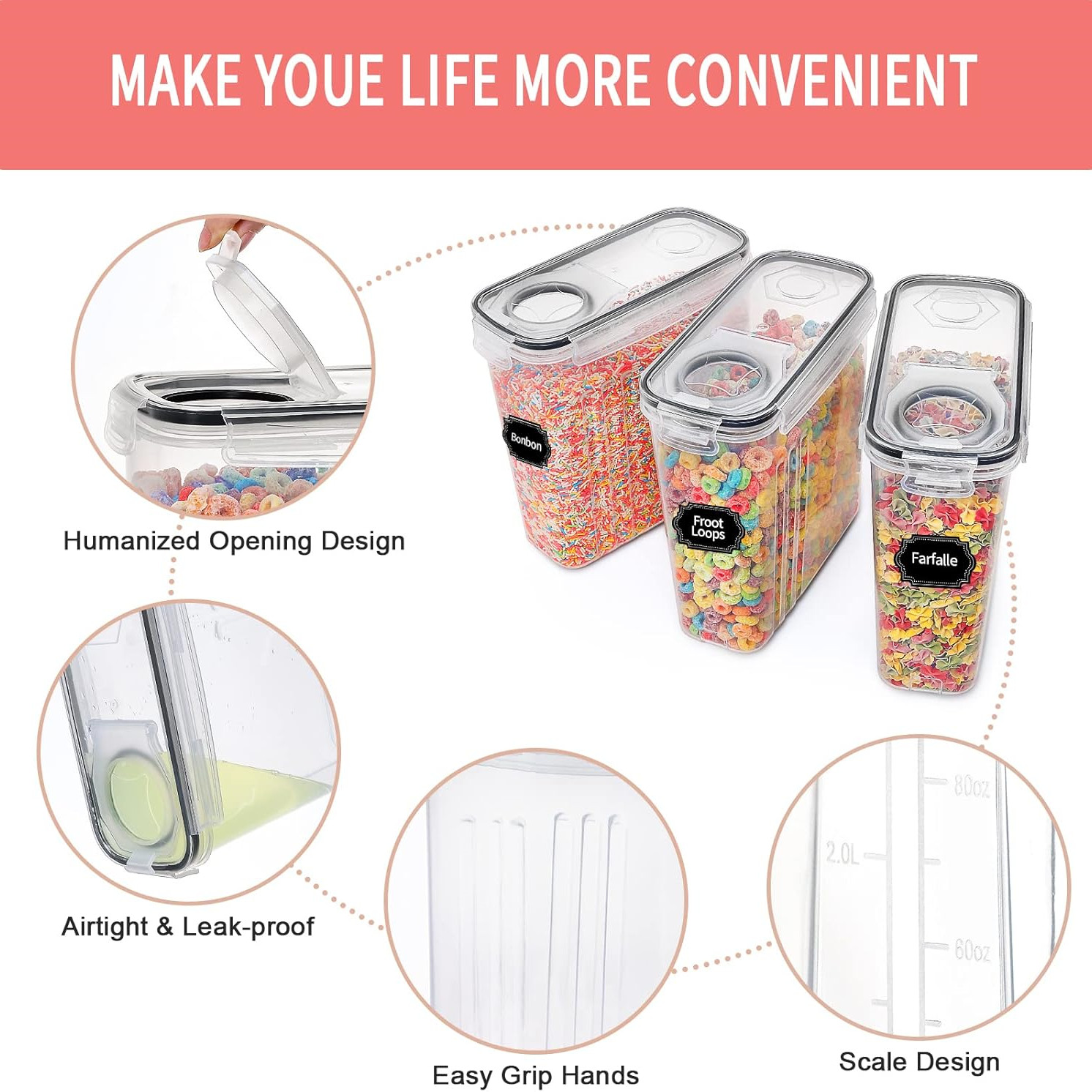 2.5L Cereal Storage Containers - Kitchen Baking Tins recension och pris