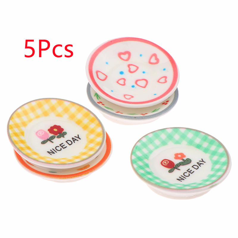 5Pcs 1/12 Dollhouse Mini Plate - Miniature Baking Kitchen recension och pris
