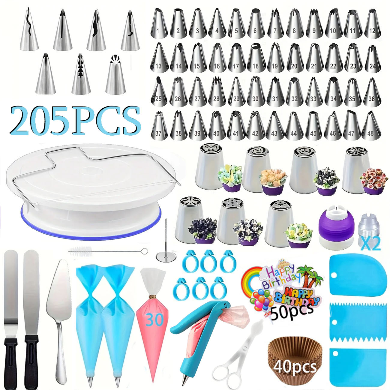 205PCS Professional Cake Decor - Fondant Smoother Set recension och pris