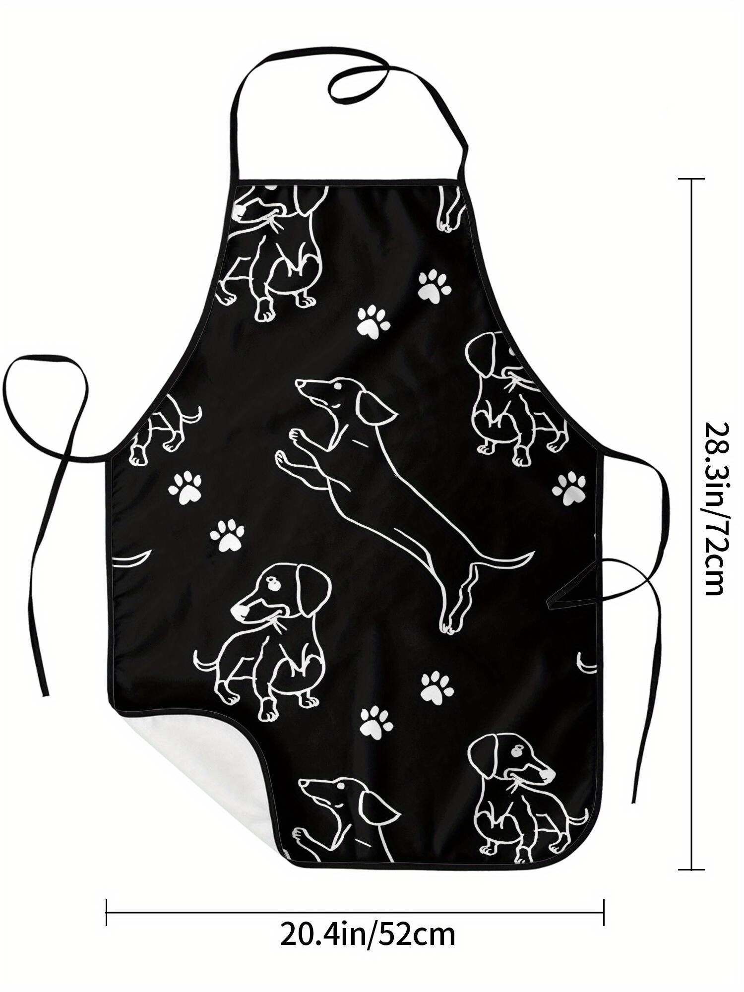 Dachshund Paw Print Apron Blac - Kitchen Baking Background recension och pris