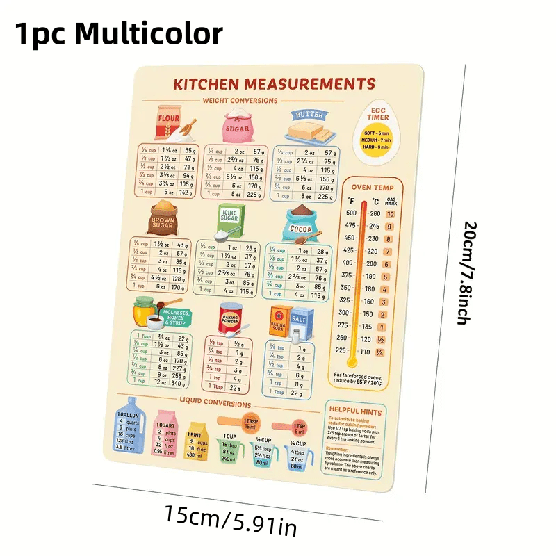 1PC Kitchen Conversion Chart,  - Kitchen Baking Conversion Chart recension och pris