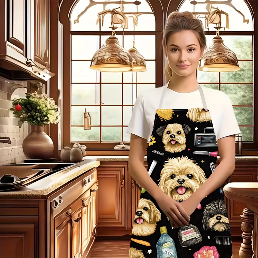 1pc Funny Dog Groomer Apron wi - Kitchen Baking Background recension och pris