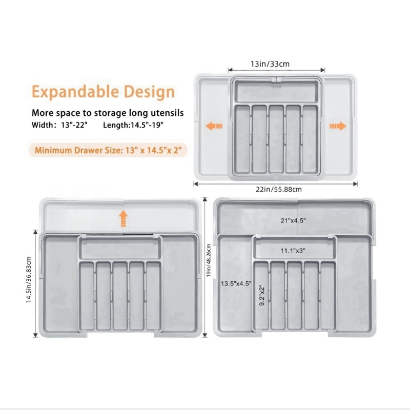 Grey Expandable Kitchen Utensi - Kitchen Baking Tins recension och pris