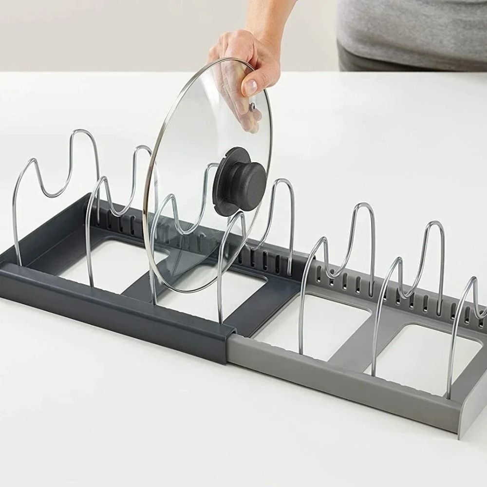 Expandable Pot Lid Organizer A - Kitchen Baking Pan Organizer recension och pris