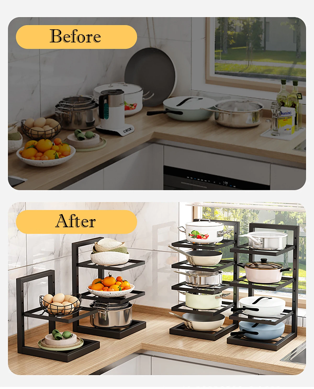 Adjustable Pot Rack Organizer, - Kitchen Baking Pan Organizer recension och pris