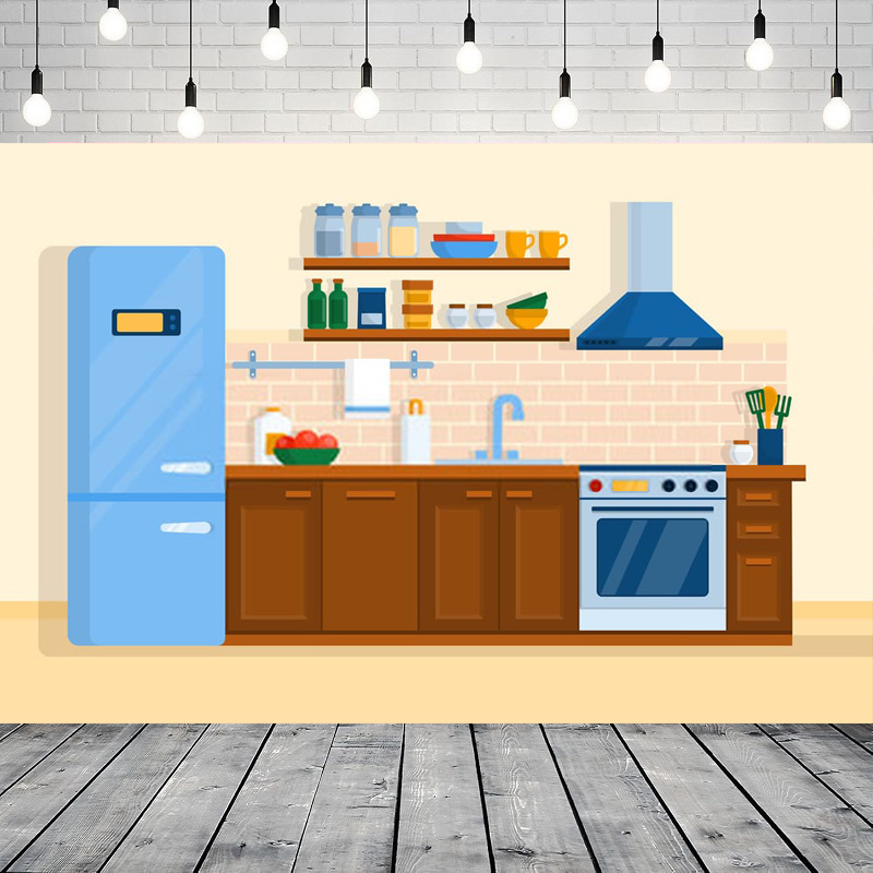 Cartoon Kitchen Photography Ba - Kitchen Baking Background recension och pris