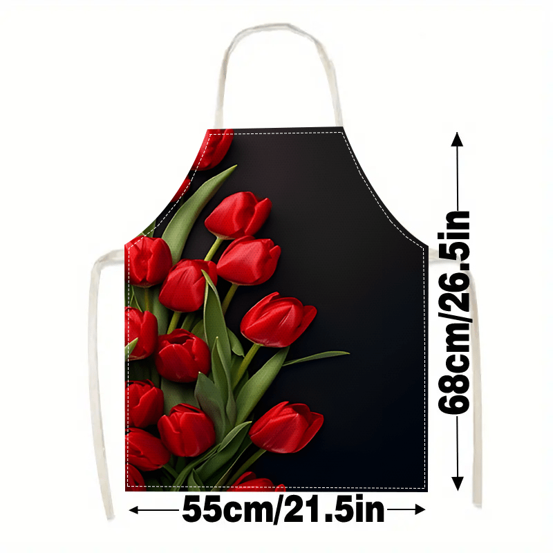 1pc Red Tulip Flower Black Bac - Kitchen Baking Background recension och pris