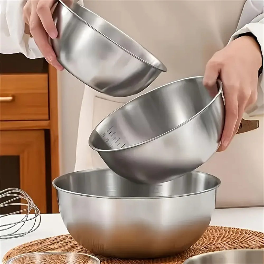 1-3 Stainless Steel Bowl Set w - Kitchen Baking Essentials recension och pris