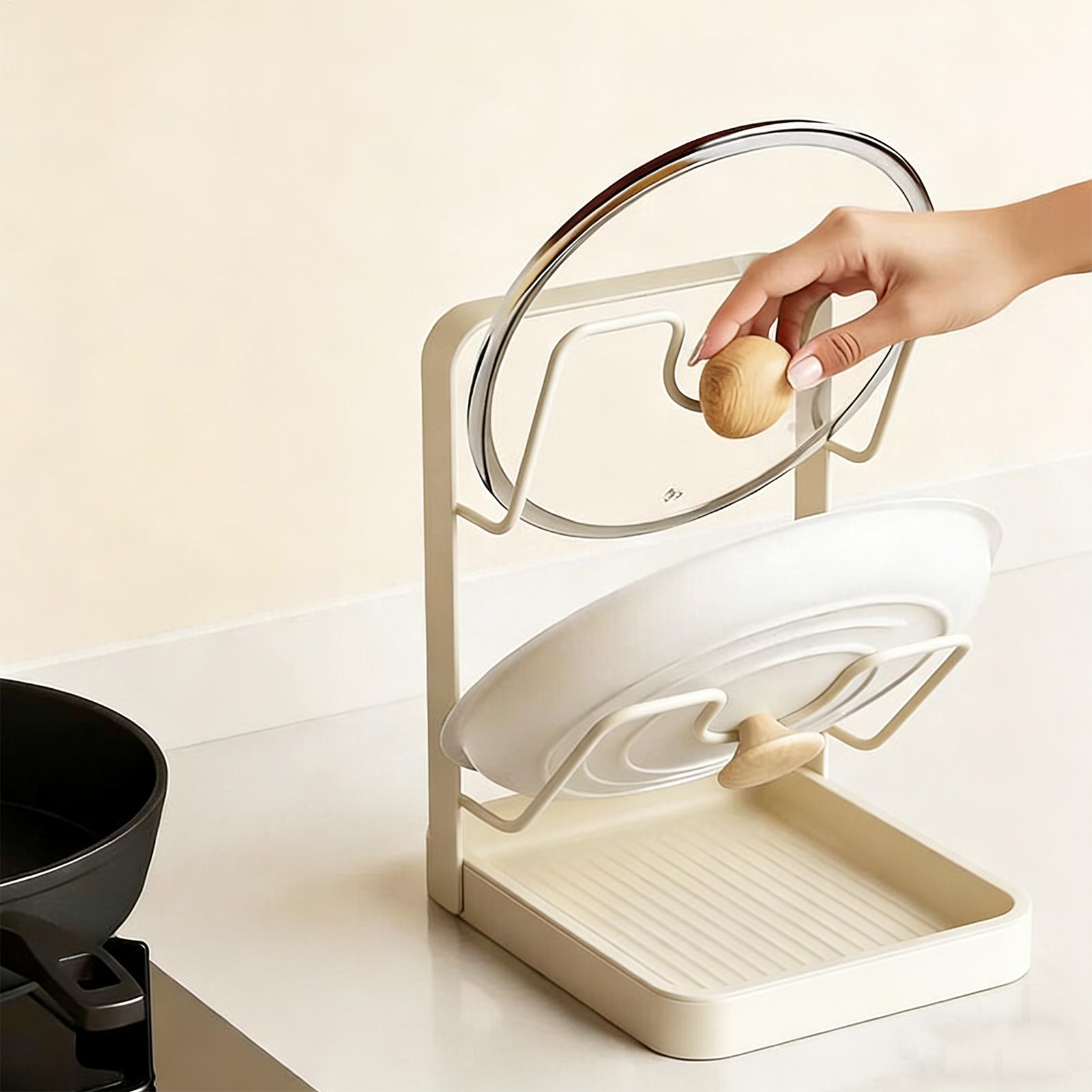 Pot Lid Organizer Anti-Slip Ki - Kitchen Baking Pan Organizer recension och pris