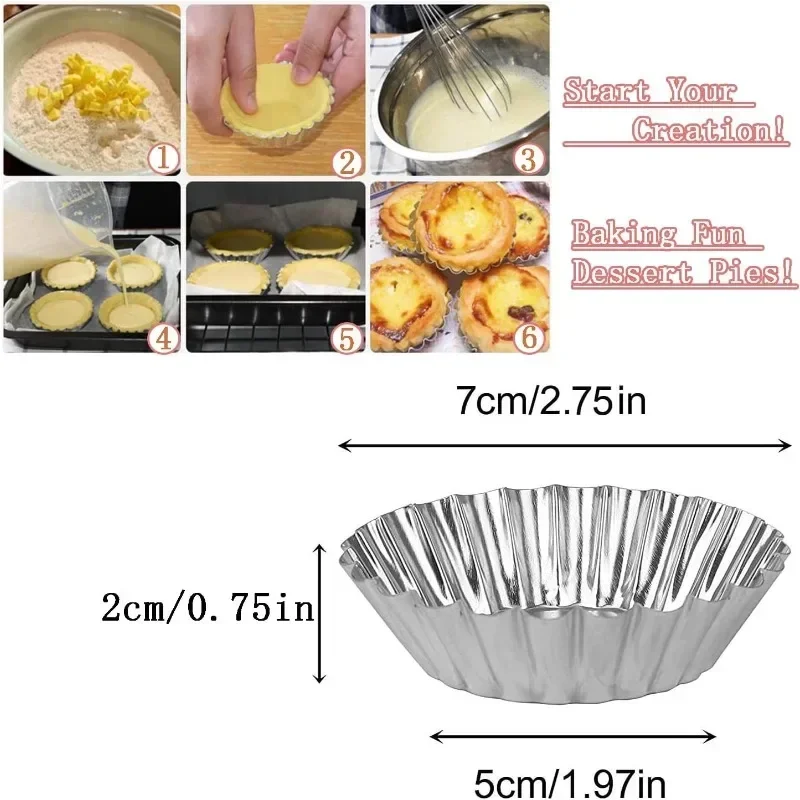 Aluminum 7cm Egg Tart Molds St - Kitchen Baking Tins recension och pris