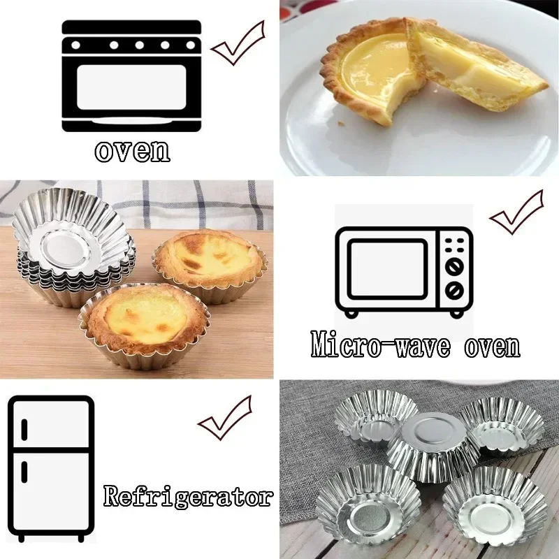 Aluminum 7cm Egg Tart Molds St - Kitchen Baking Tins recension och pris