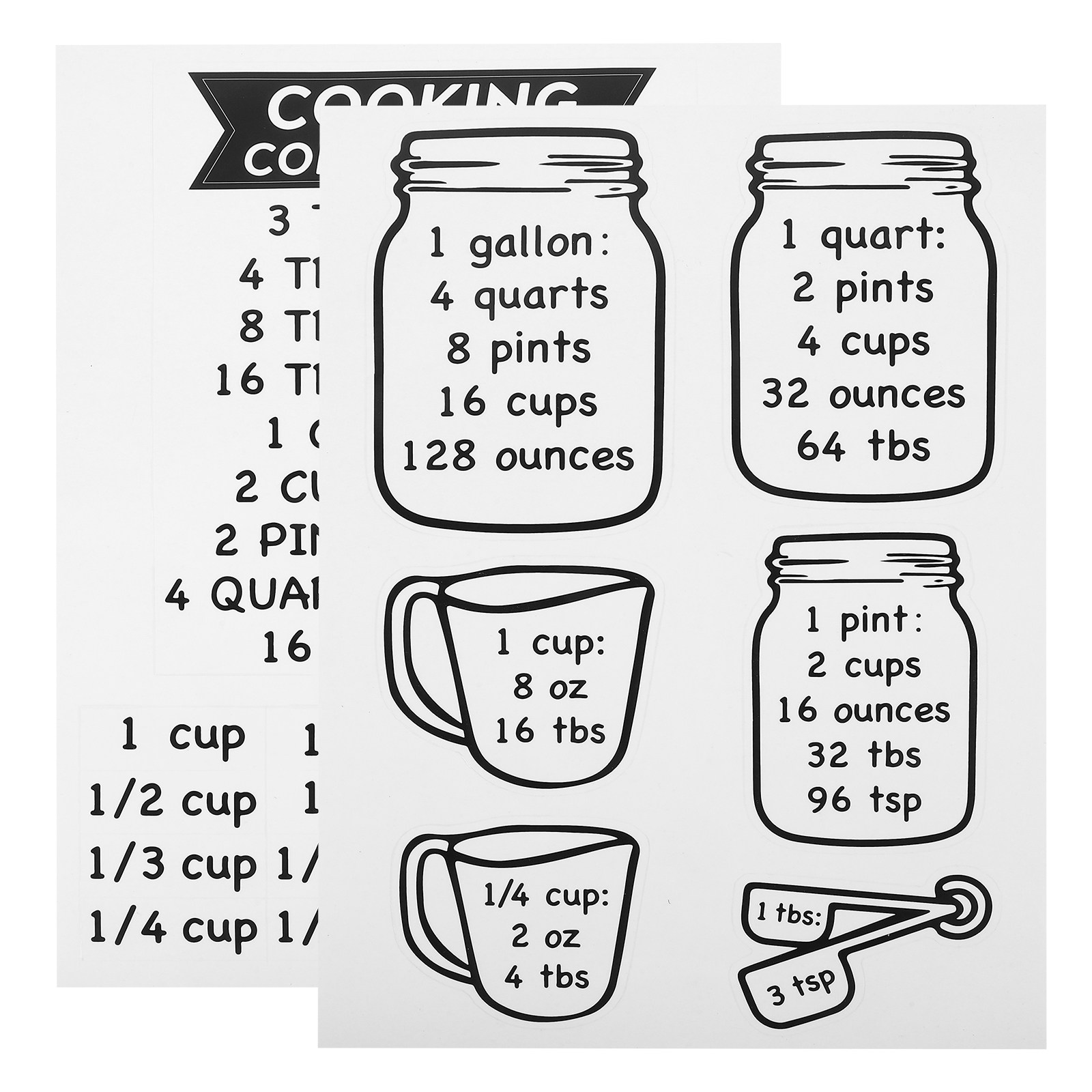 2Pcs Kitchen Conversion Chart  - Kitchen Baking Conversion Chart recension och pris