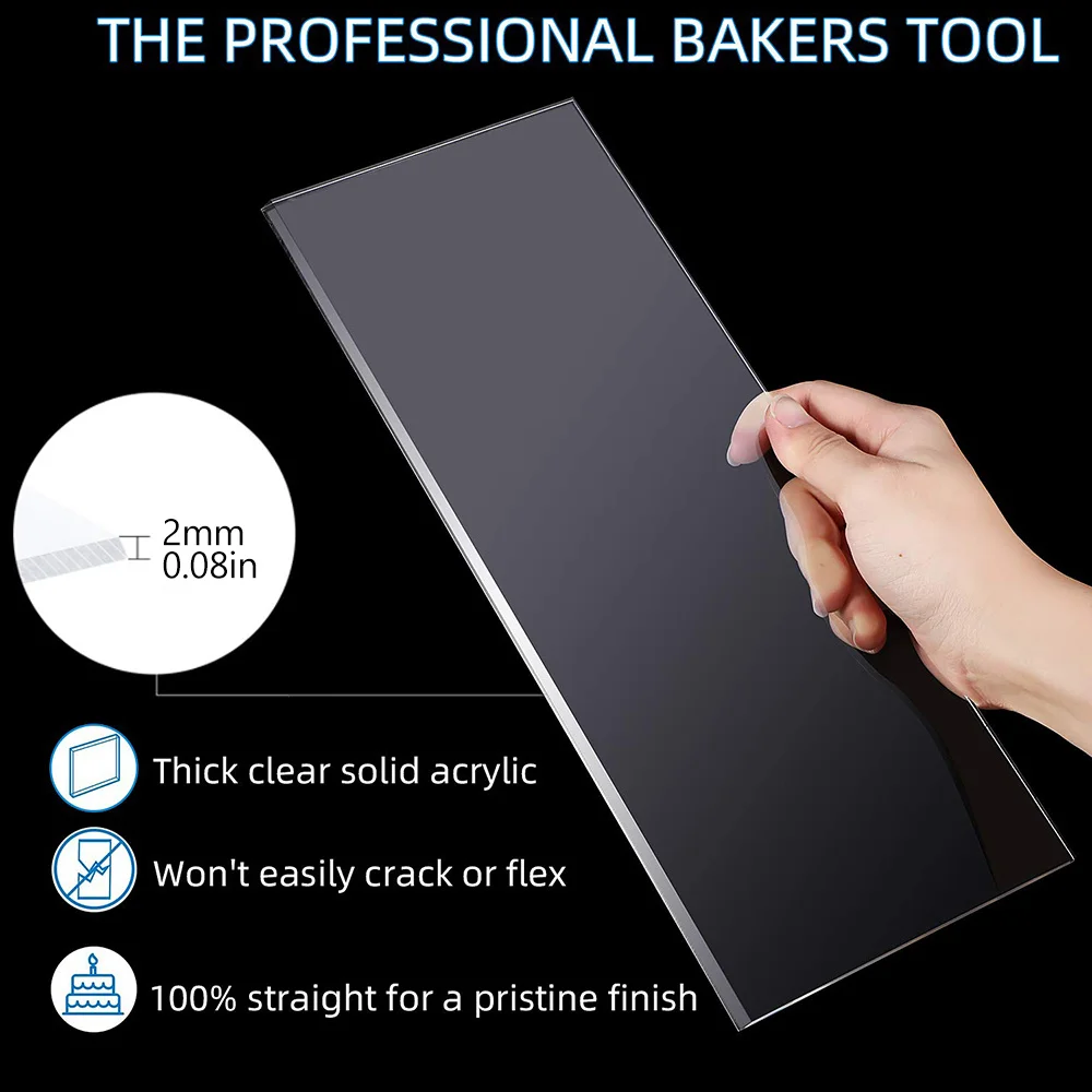 4 Sizes Acrylic Cake Scraper C - Fondant Smoother Set recension och pris