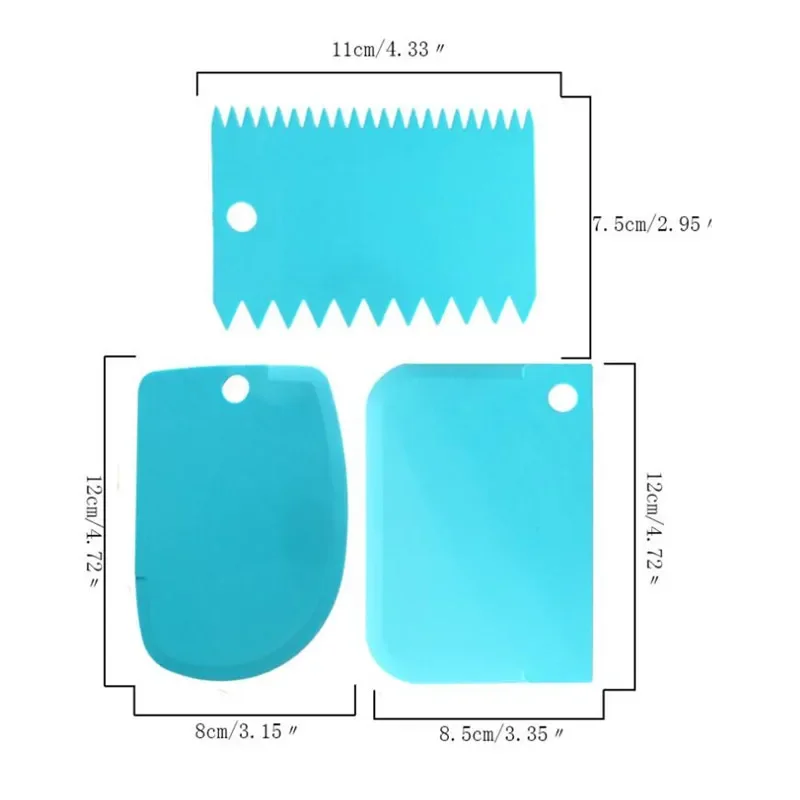 3PCS/Lot Cream Scraper Smoothe - Fondant Smoother Set recension och pris