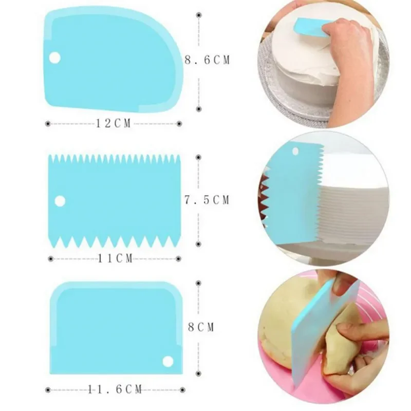 3PCS/Lot Cream Scraper Smoothe - Fondant Smoother Set recension och pris