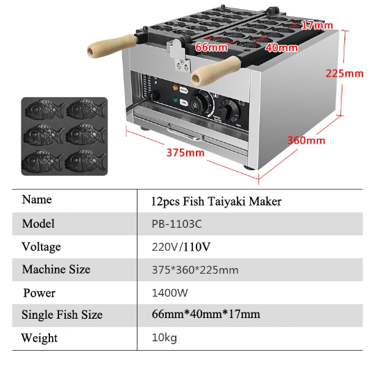 12pcs Mini Fish Shape Taiyaki  - Kitchen Baking Machine recension och pris